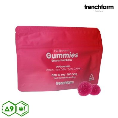 GUMMIES FRENCHFARM FRAMBOISE DELTA 9 100MG - CBD 600MG