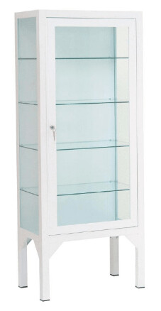 Vitrina de cristal blanca. vitrina clínica.