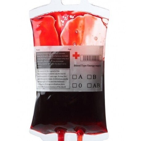 Bolsa de sangre ficticia. Alquiler sangre ficticia.