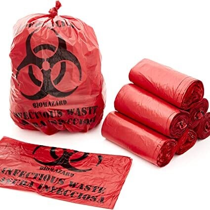 Bolsas de basura de grado hospitalario sin fugas.