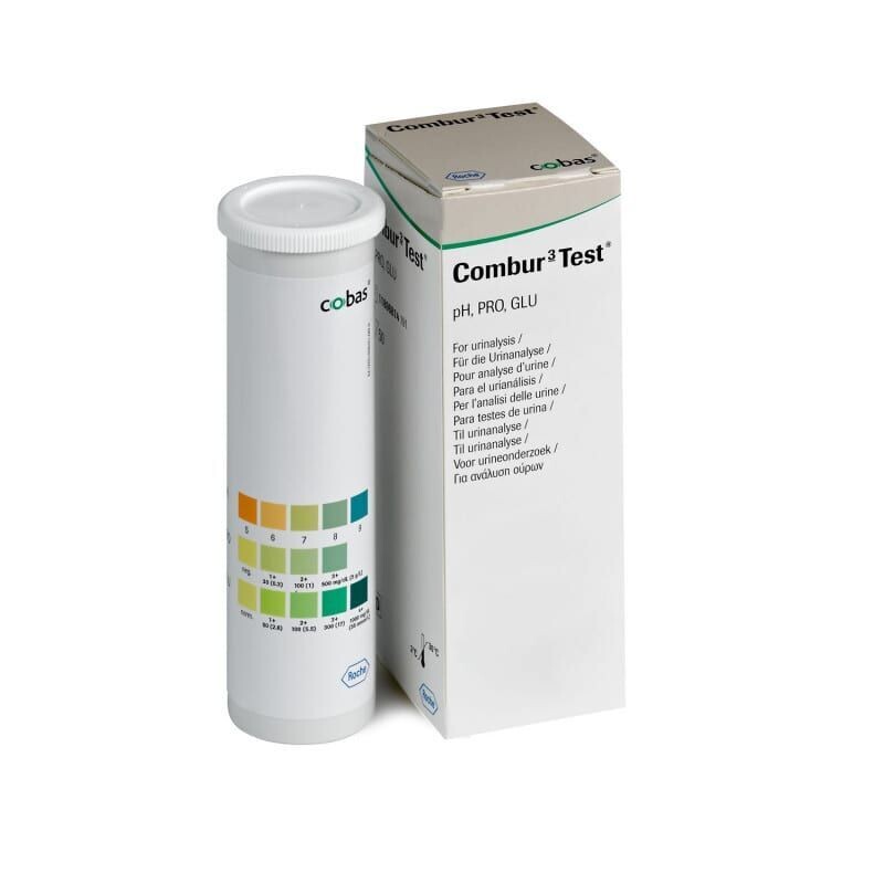 Combur 3 Test, 50 tiras reactivas de orina.