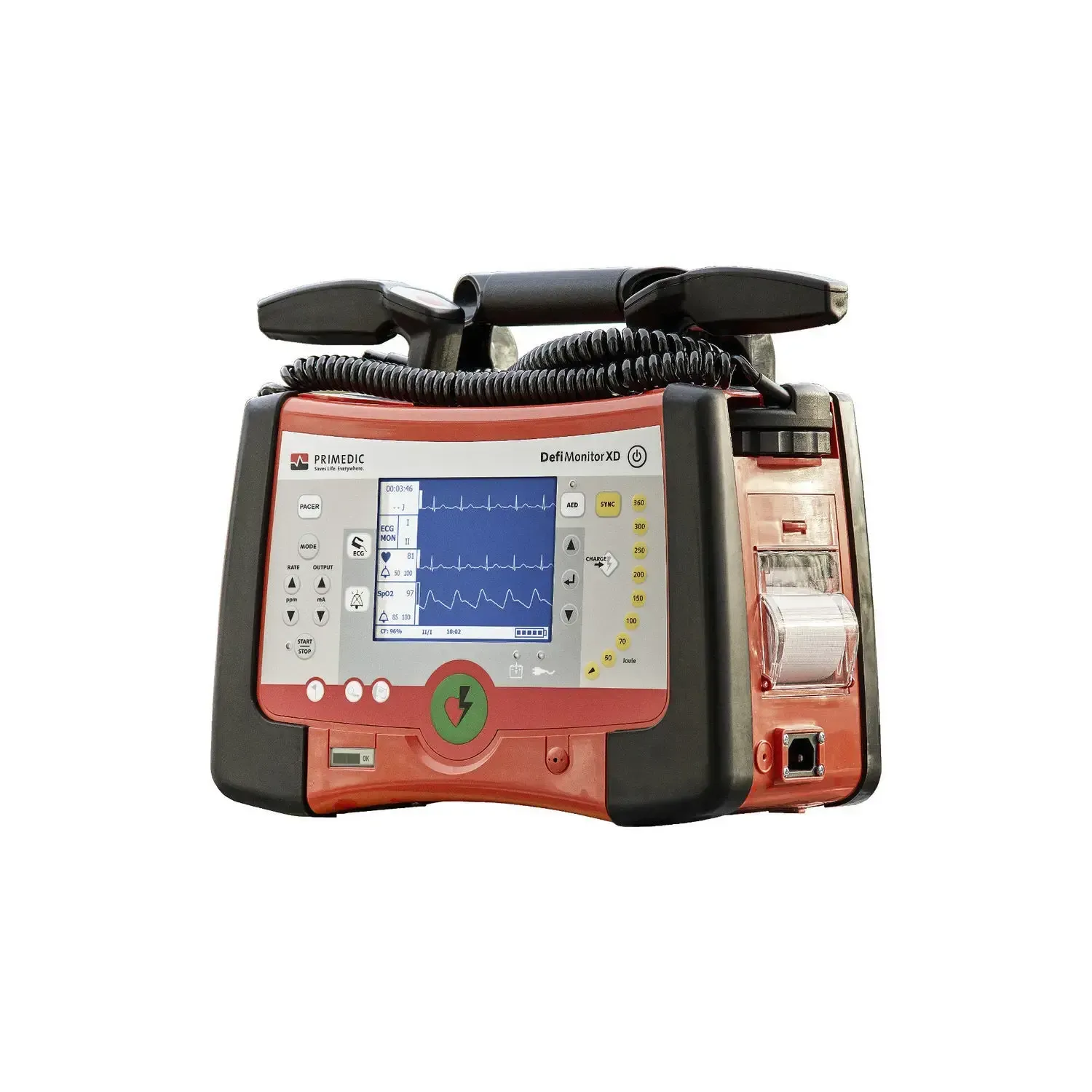 Desfibrilador externo automatizado. Alquiler monitor desfibrilador con palas.