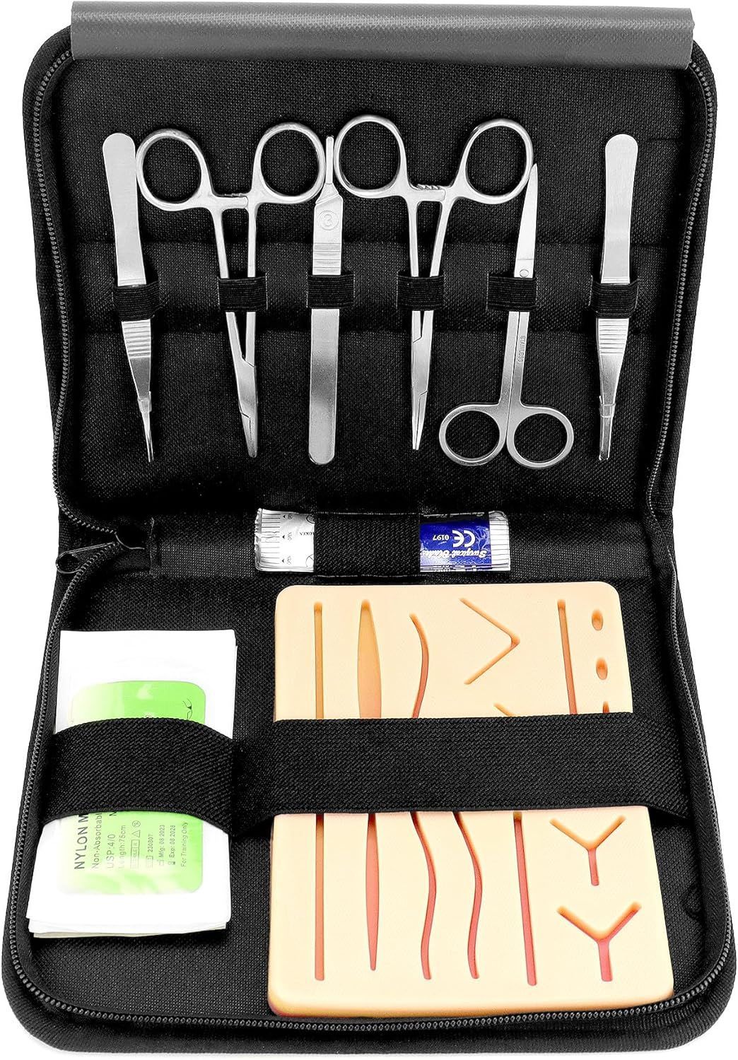 Estuche de sutura médica para estudio y práctica. Alquiler estuche de práctica de sutura para heridas