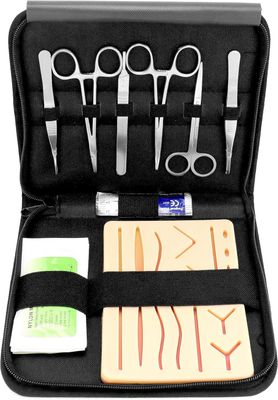 Estuche de sutura médica para estudio y práctica. Alquiler estuche de práctica de sutura para heridas Estuche de sutura médica para estudio y práctica. Alquiler estuche de práctica de sutura para heridas