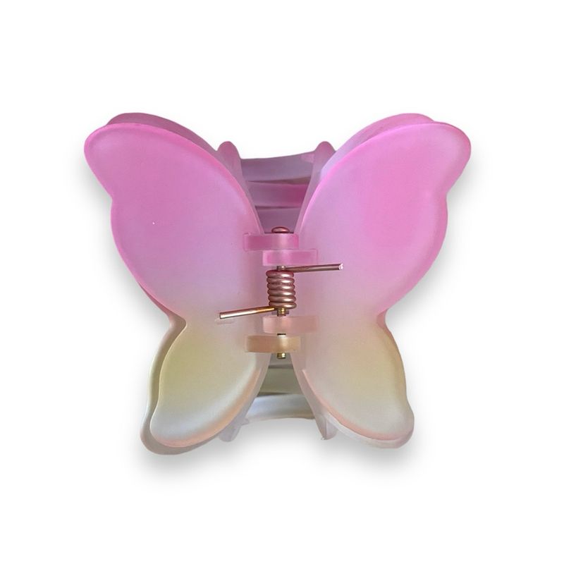Haarklem vlinder double / pink-yellow