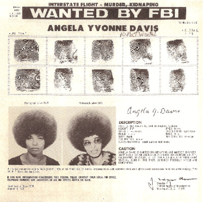 Angela Davis Wanted by FBI Collecter Poster Double Sided Print
