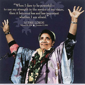 Audrey Lorde "When I Dare To Be Powerful" Quote Print 8 1/2" X 11" Framed (black) with glass