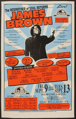 James Brown at The Apollo Theater Original Screen Printed Poster 24" X 36" Call/Text 919-638-0050 for $$$$