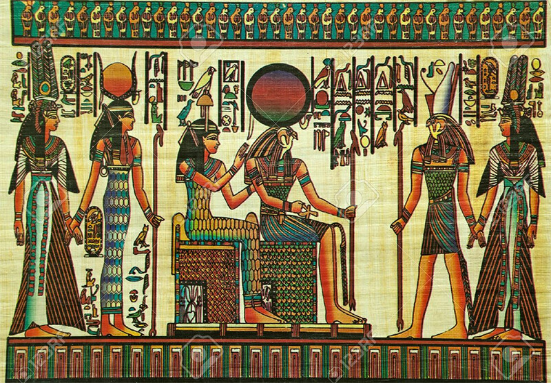 Egyptian  Royal Thrown  Framed  8 1/2&quot; X 11&quot; Print with glass