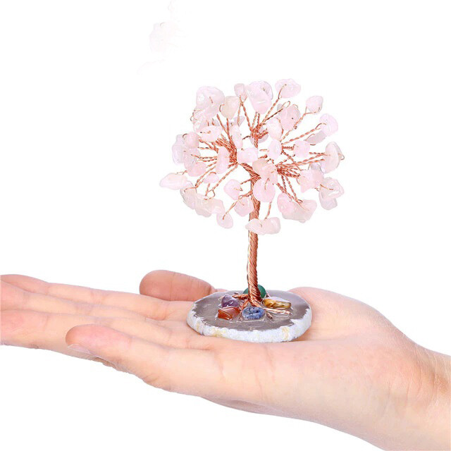 Mini Rose Quartz Crystal Tree