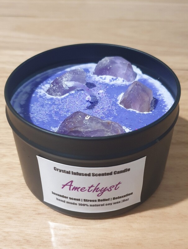 Amethyst Lavander Crystal Scented Candle