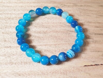 Blue Banded Agate Crystal Bracelet