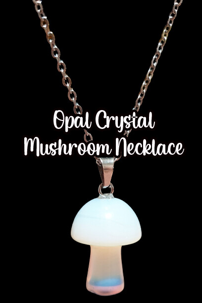 Opal Crystal Mushroom Necklace