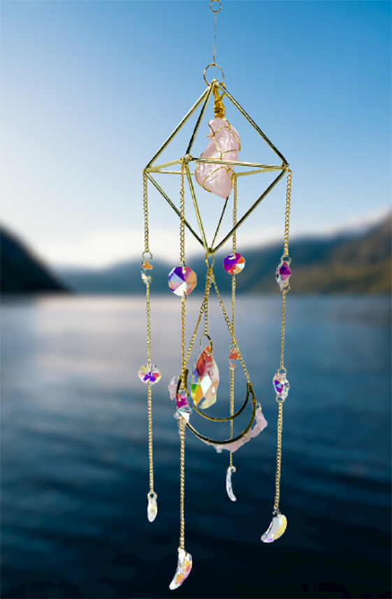 Rose Quartz Universal Love Crystal Suncatcher