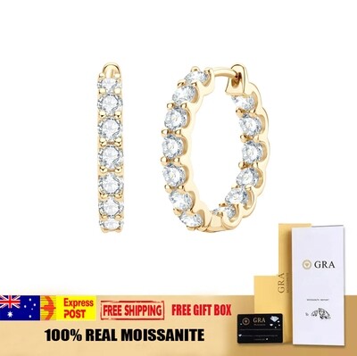 Gold Hoop Moissanite Earring