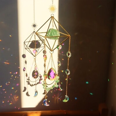 Green Aventurine Lucky Crystal Suncatcher