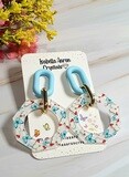 White and Blue Butterflies Acrylic Earrings