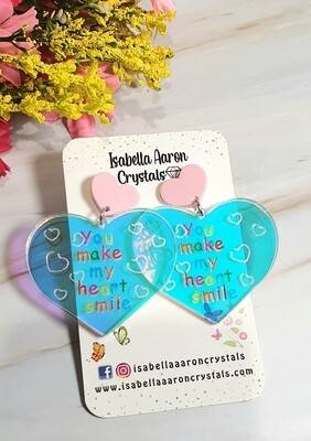 You Make Me Smile Heart Acrylic Earrings