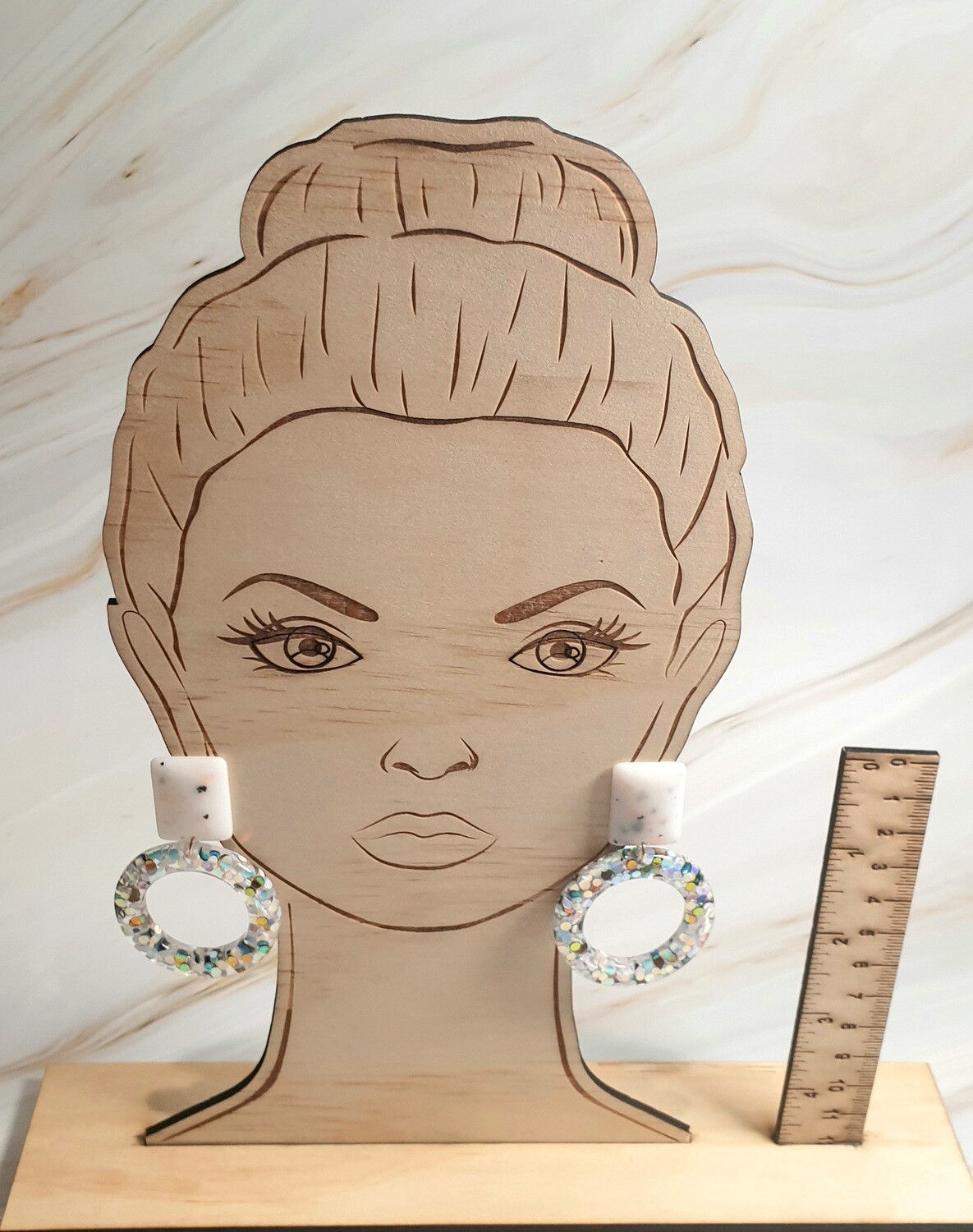 Big Round Glitters Resin Earrings
