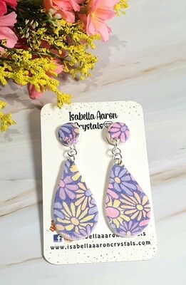 Retro Daisy Teardrop Earrings
