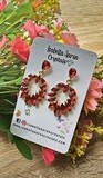 Elegant Leaf Red Crystal Rhinestone Earrings