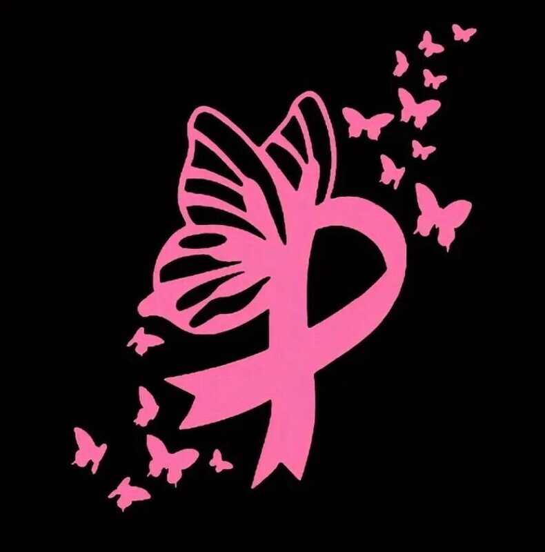 Butterfly Breast Cancer Car Stickers