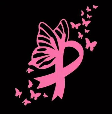 Butterfly Breast Cancer Car Stickers