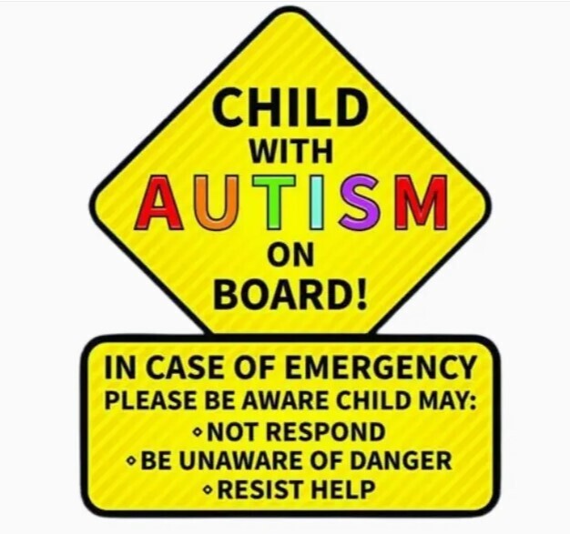 Child With Autism On Board Car Stickers