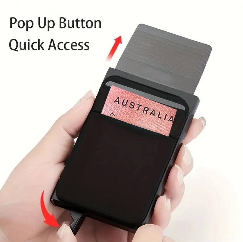 RFID Anti-Theft Aluminum Pop Up Slim Wallet