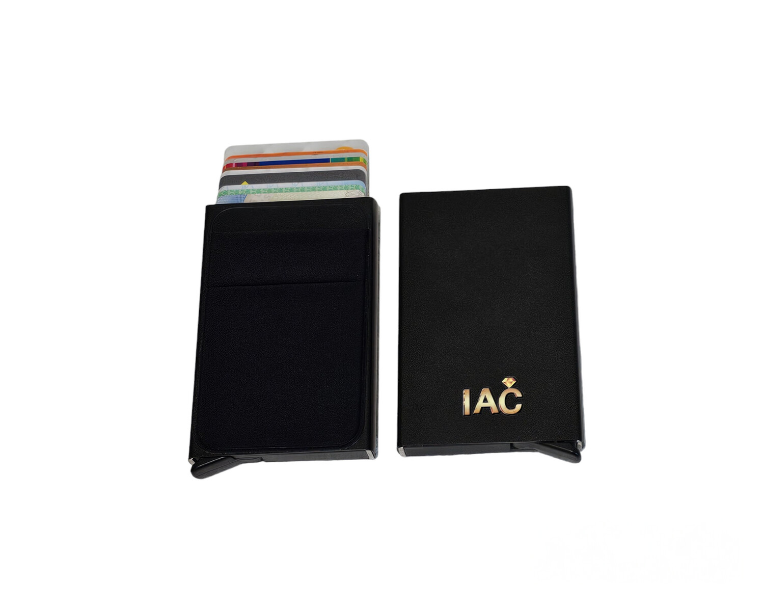 RFID Anti-Theft Aluminum Pop Up Slim Wallet, Color: Black