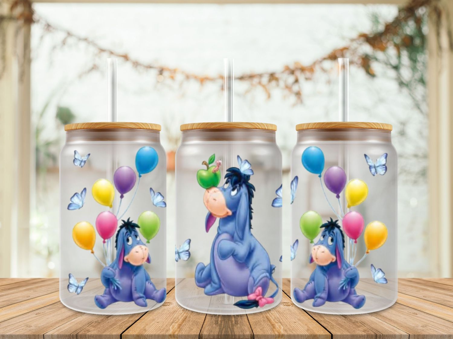 Eeyore with Balloons &amp; Butterflies