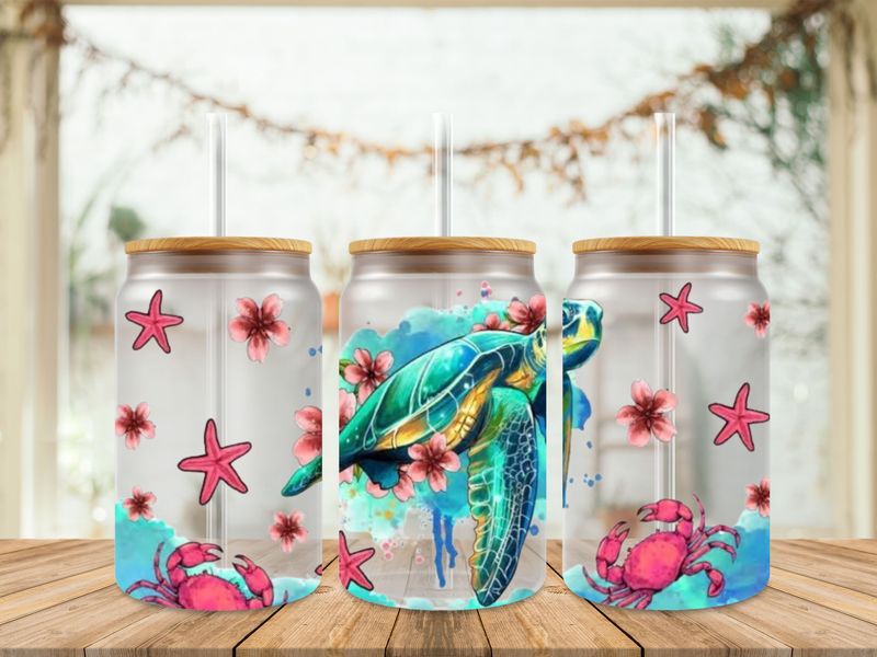 Turtle with Starfish &amp; Crabs