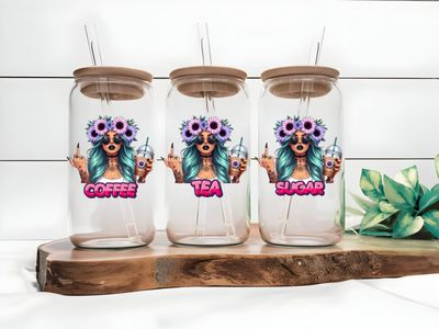 Tattooed Girl Flowers Coffee Tea Sugar
