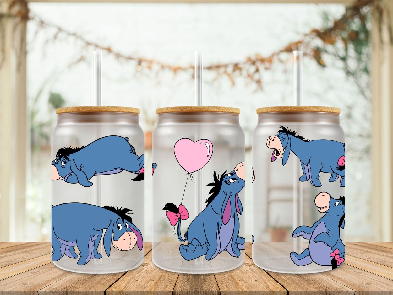 Eeyore With Pink Heart Balloon