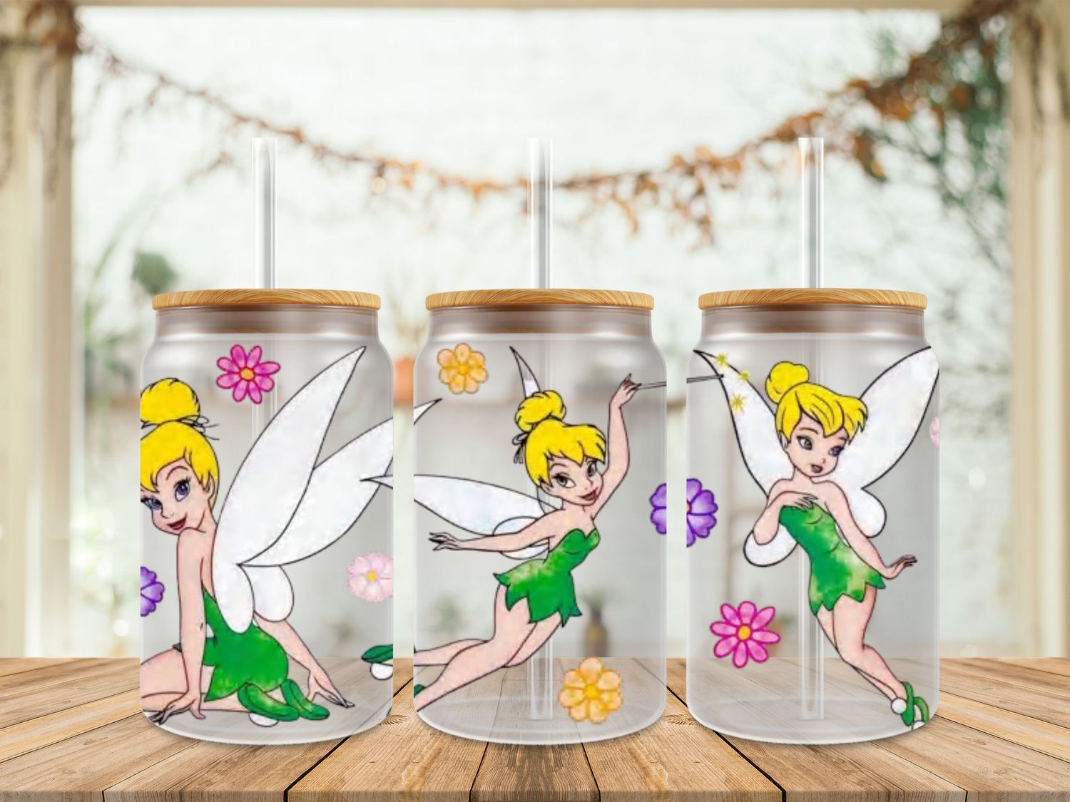 Tinkerbell With Colourful Flowers