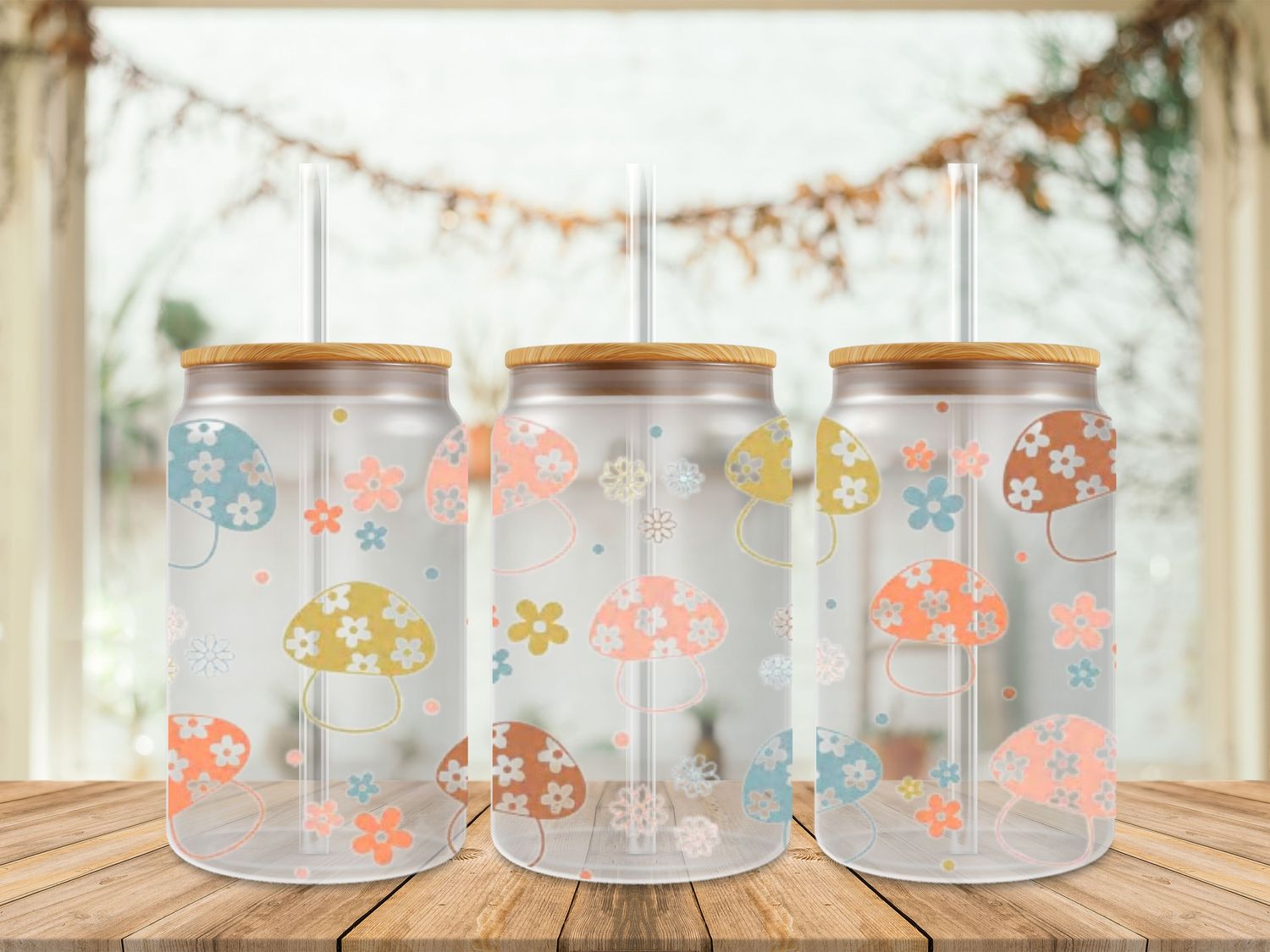 Pastel Mushrooms Double Sided