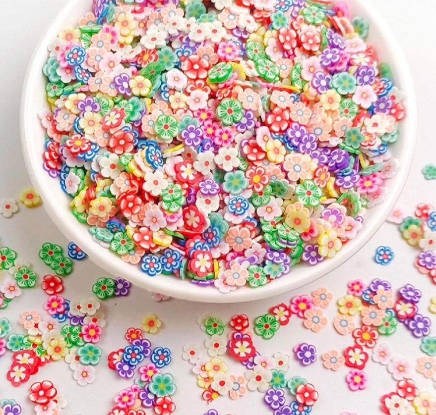 Colourful Flowers Clay Pieces