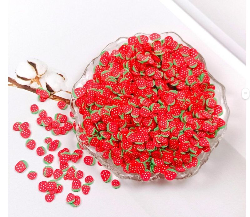 Strawberry Clay Pieces