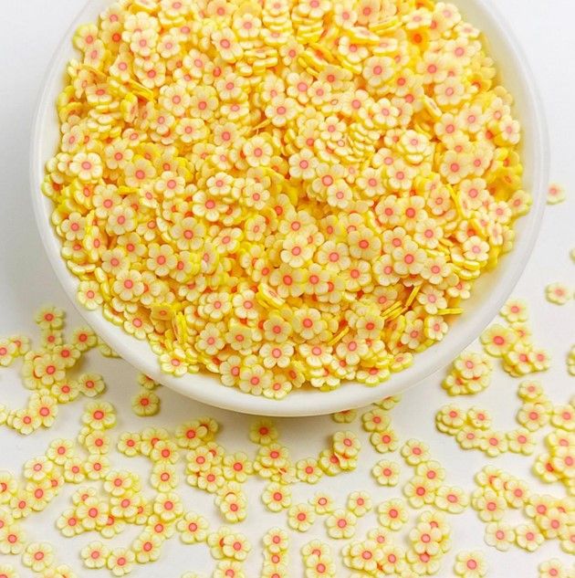 Yellow Flowers Clay Pieces