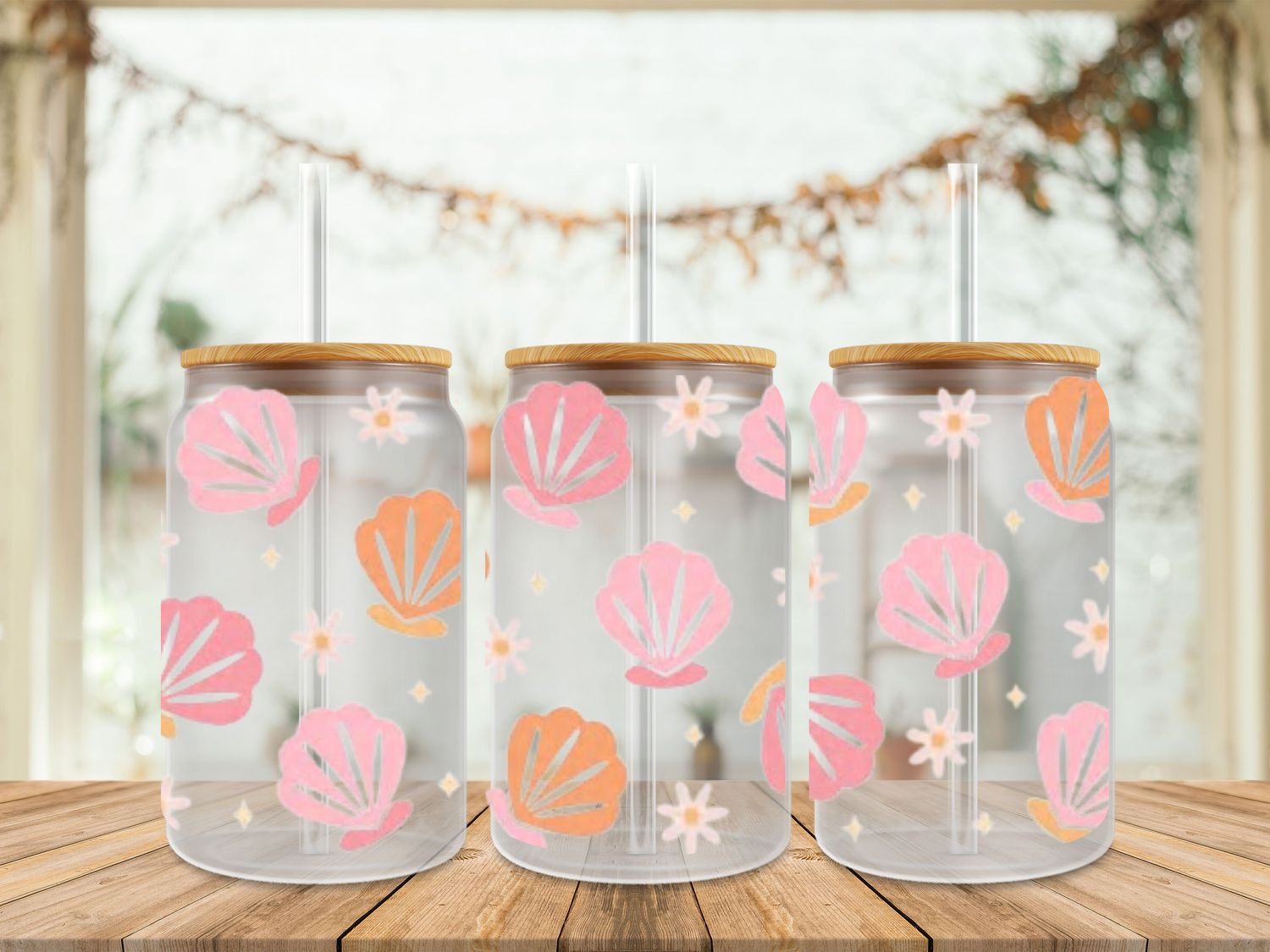 Sea Shells &amp; Flowers Double Sided
