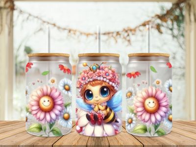 Bee Flower Crown &amp; Pink Smiley Flowers