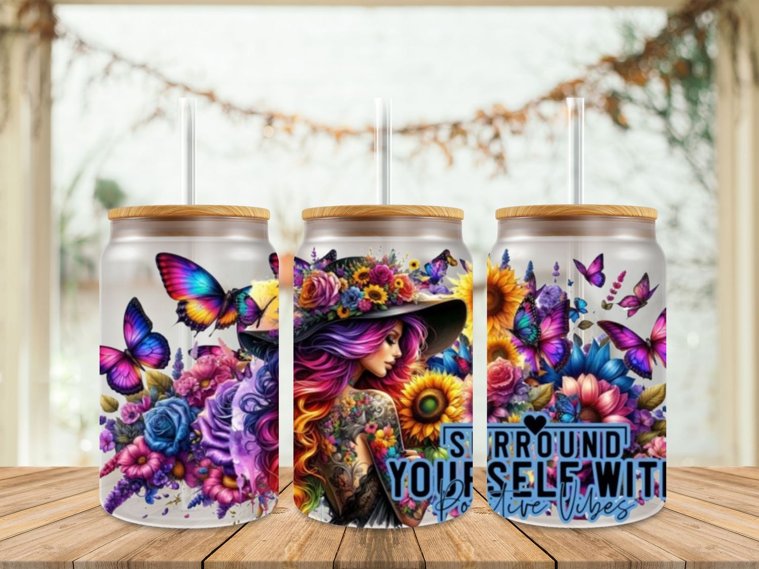 Tattooed Girl Surround Yourself With Positive Vibes