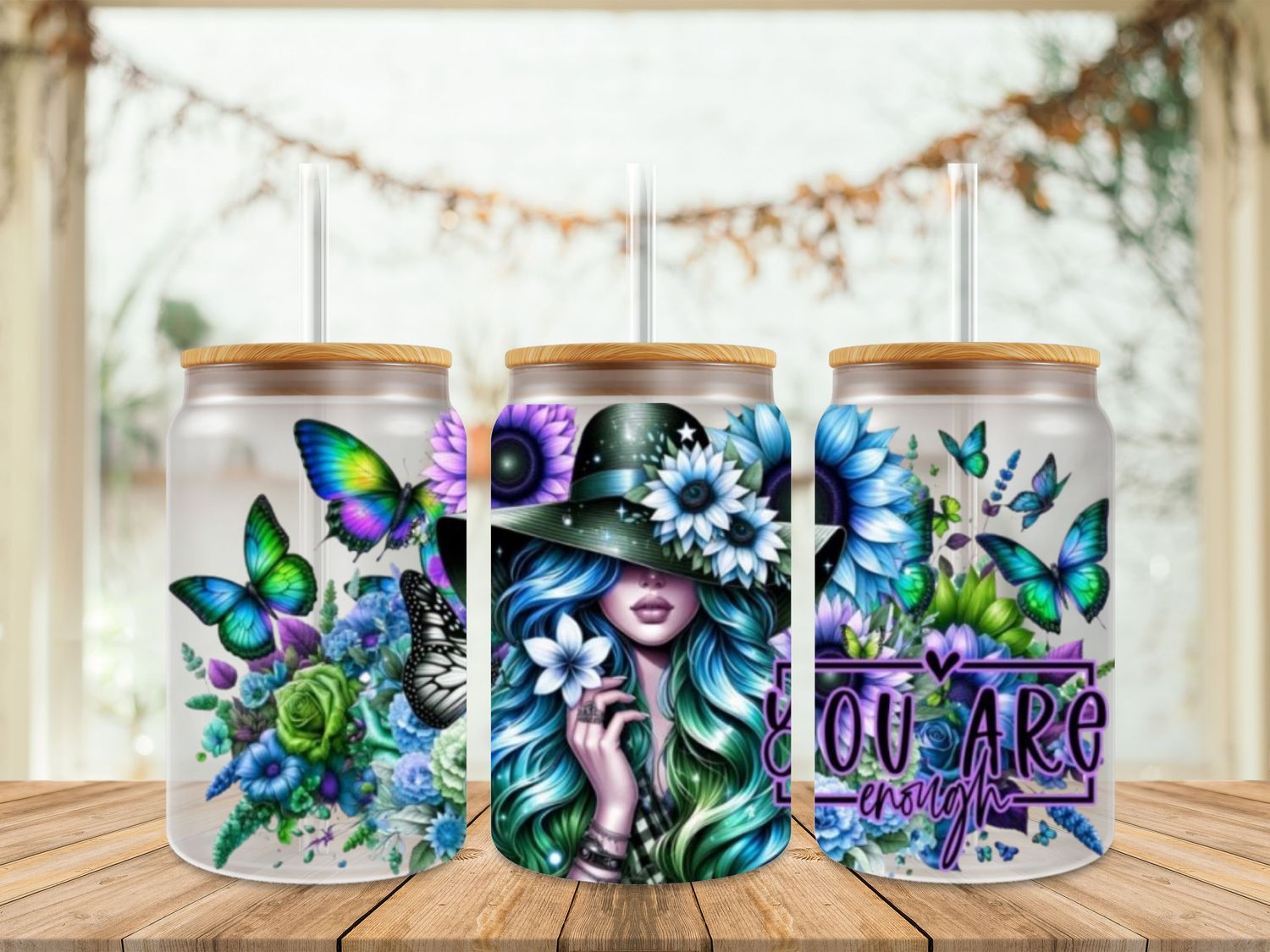 Tattooed Girl With Hat &amp; Butterfly You Are Enough