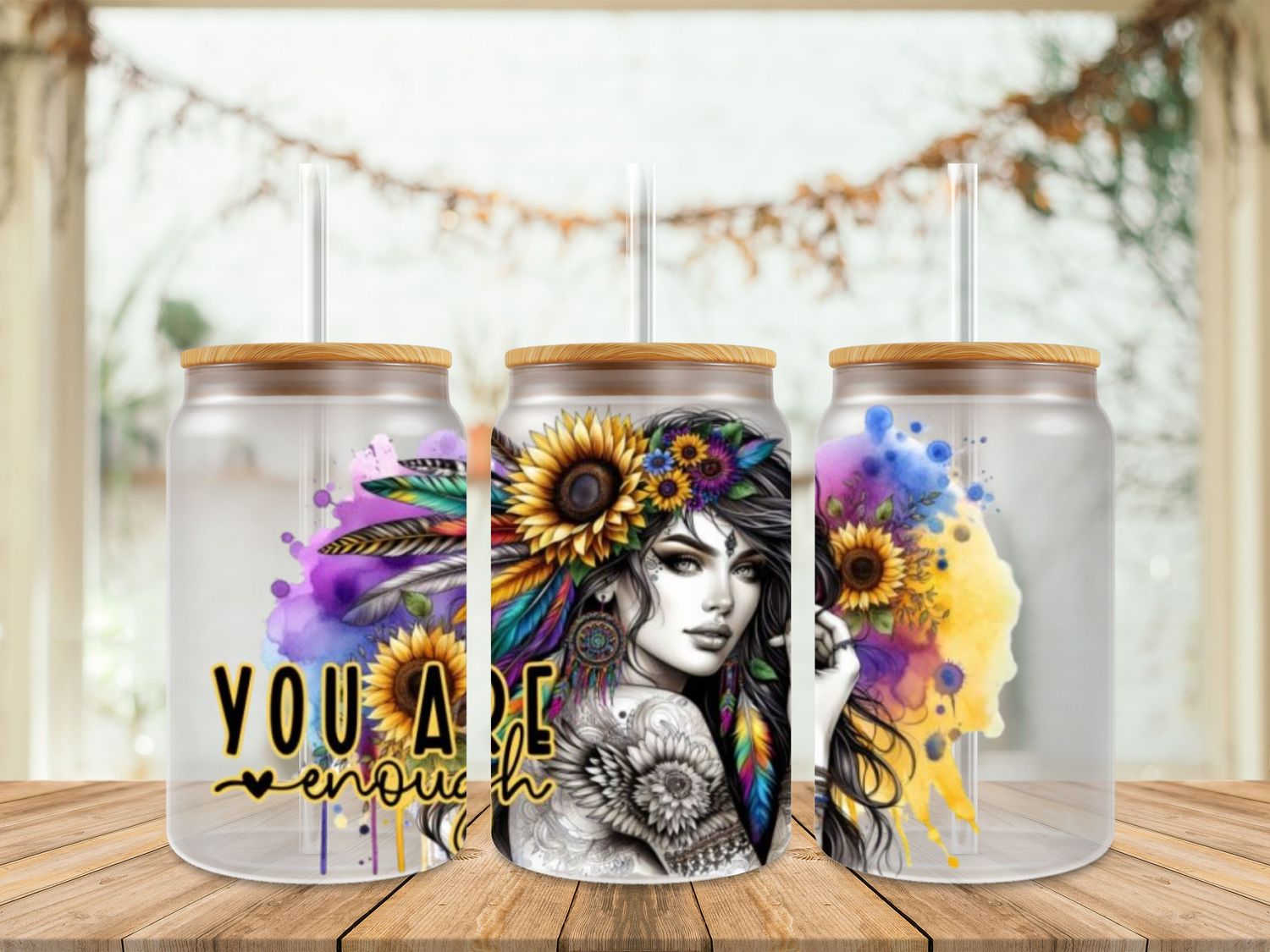Tattooed Girl Yellow Flower You Are Enough