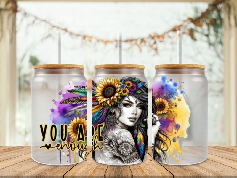 Tattooed Girl Yellow Flower You Are Enough