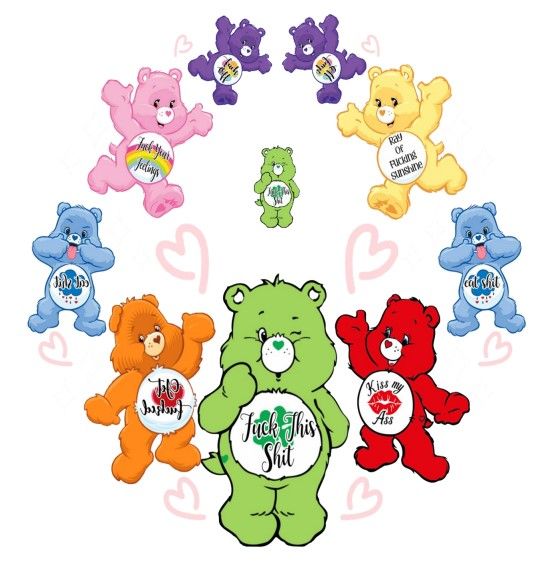 Care Bears Swear Bears F This Shit Lid Decals