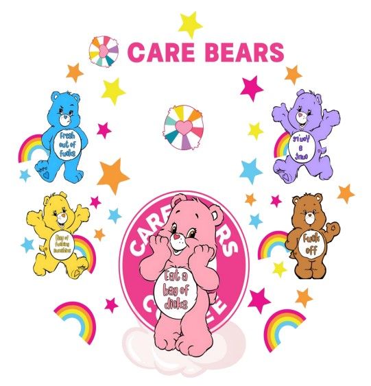 Care Bears Swear Bears Eat A Bag od D* ks Lid Decals