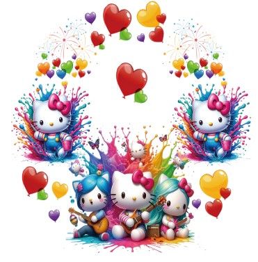 Hello Kitty Colourful Splash Lid Decals