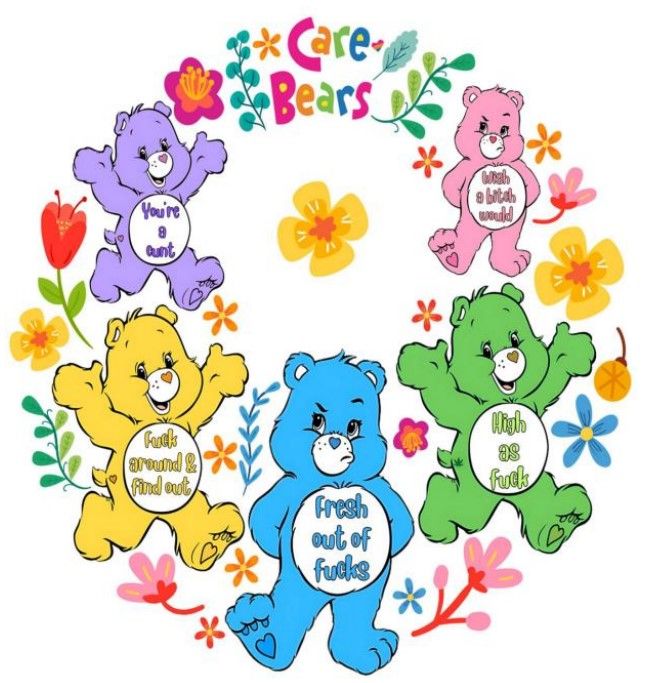 Care Bears Swear Bears Fresh Out Of F*cks Lid Decals