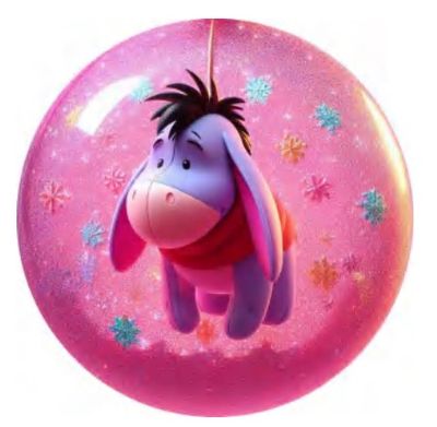 Eeyore With Snowflakes Pink Lid Decals